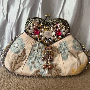 Mary Frances Beaded Clutch with Floral Accents
